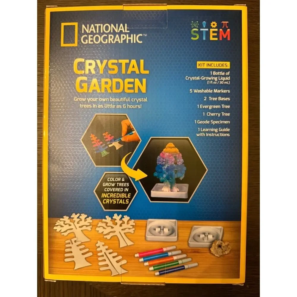 National Geographic STEM Crystal Garden Science Kit Genuine Geode Specimens